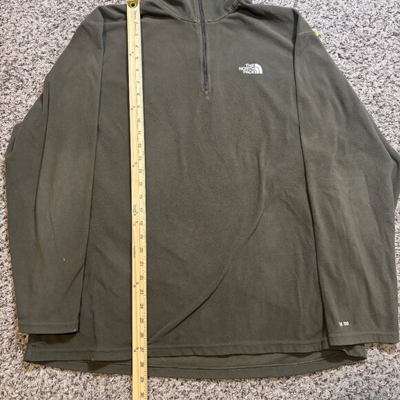 The North Face Mens Olive Green 1/4 Zip Pullover Fleece Jacket XXL - Picture 6 of 7